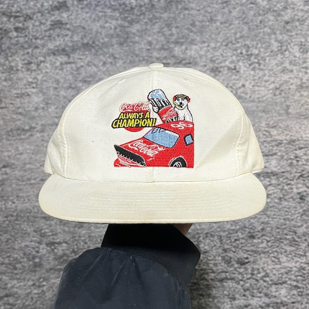 Vintage 90s Coca Cola Polar Bear Snapback Hat Always‎ A Champion! Adjustable Cap